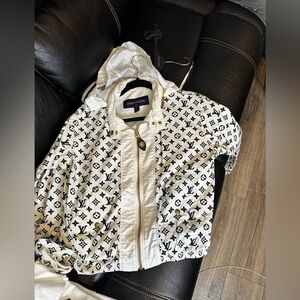 Louis Vuitton Monogram Hooded Jacket in White and Black